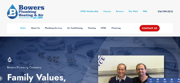 Screenshot Bowers Plumbing Company