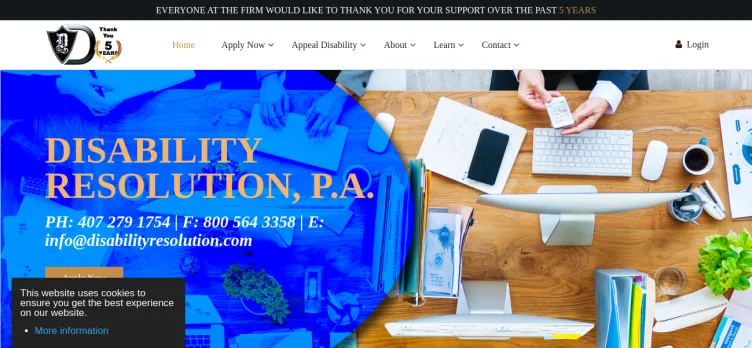 Screenshot Disability Resolution, P.A. Law Firm