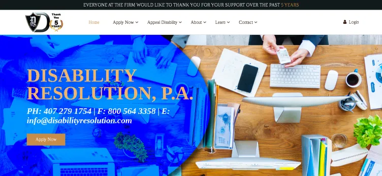 Screenshot Disability Resolution, P.A. Law Firm