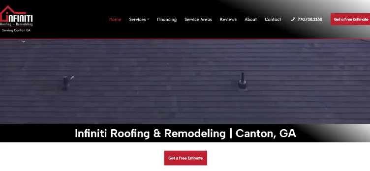 Screenshot Infiniti Roofing & Remodeling