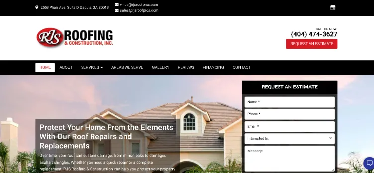 Screenshot RJS Roofing & Construction