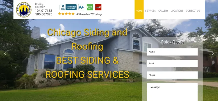 Screenshot GTG Services Chicago Siding and Roofing