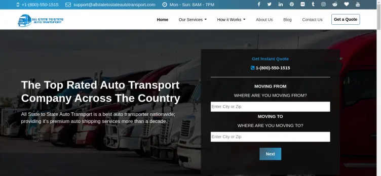 Screenshot All State to State Auto Transport