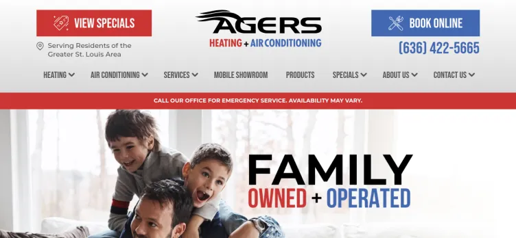 Screenshot Agers Heating & Air Conditioning