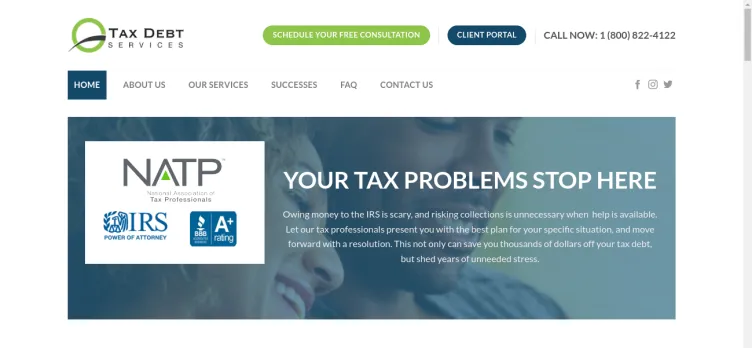 Screenshot Tax Debt Services