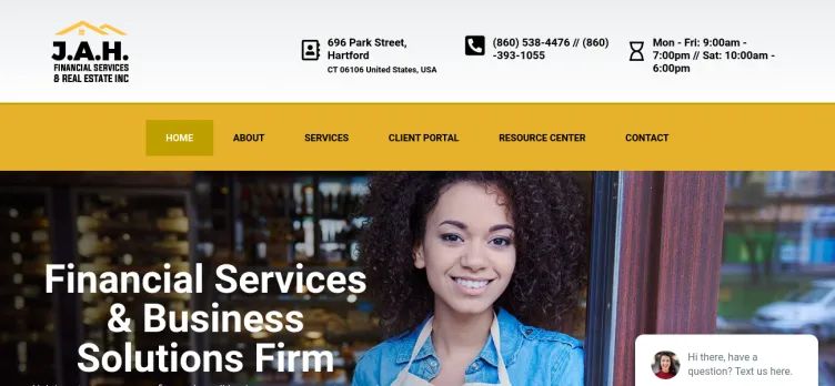 Screenshot J.A.H. Financial Service & Real Estate