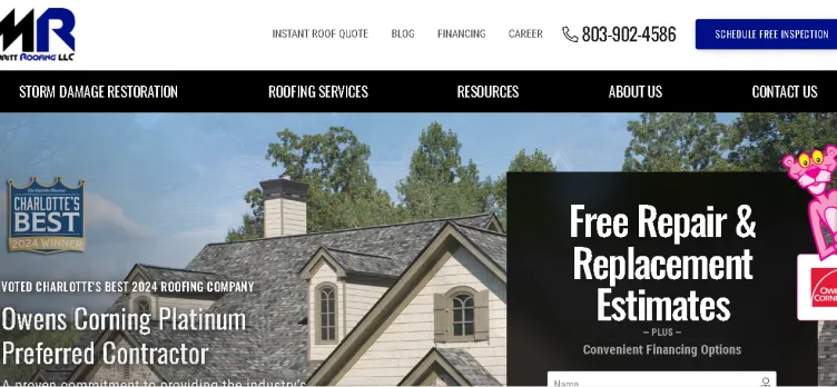 Screenshot Merritt Roofing