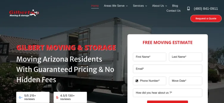 Screenshot Gilbert Moving & Storage