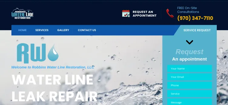 Screenshot Robbins Water Line Restoration
