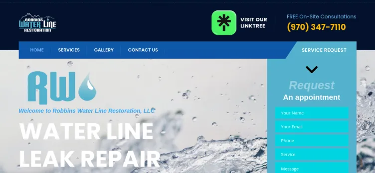 Screenshot Robbins Water Line Restoration