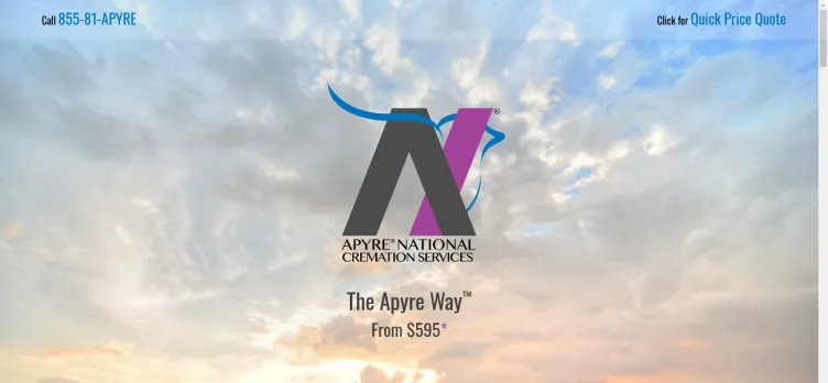 Screenshot Apyre National Cremation Services