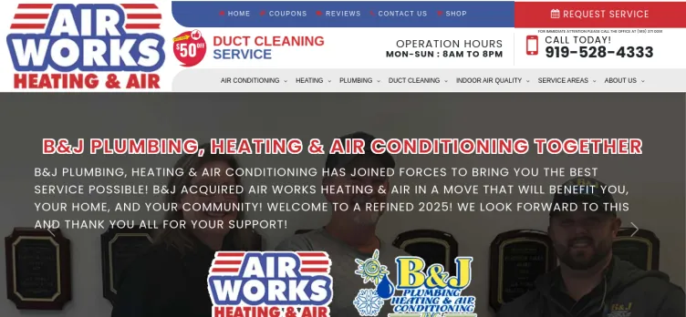 Screenshot Air Works Heating & Air