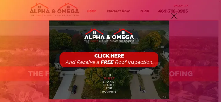 Screenshot Alpha & Omega Roofing and Construction Solutions
