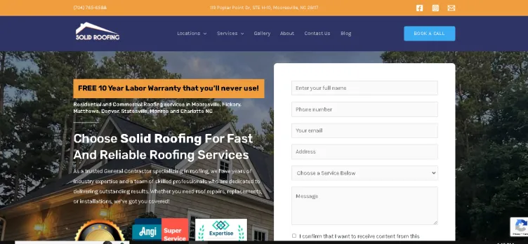 Screenshot Solid Roofing