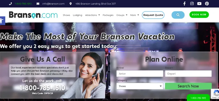 Screenshot Branson.com