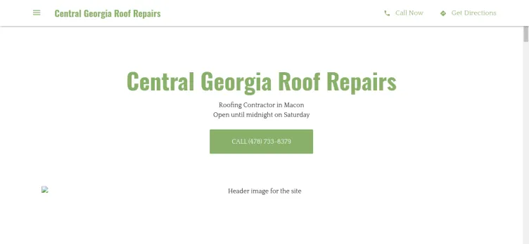 Screenshot Central Georgia Roof Repairs
