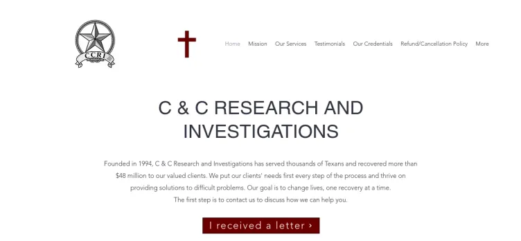 Screenshot C & C Research & Investigations