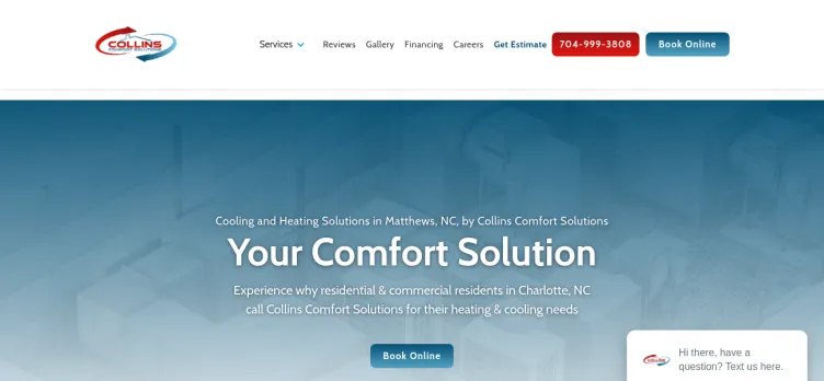 Screenshot Collins Comfort Solutions