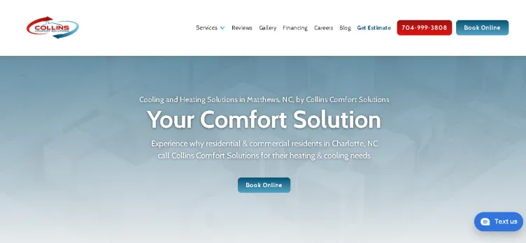 Screenshot Collins Comfort Solutions