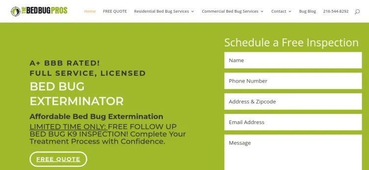 Screenshot The Bed Bug Pros