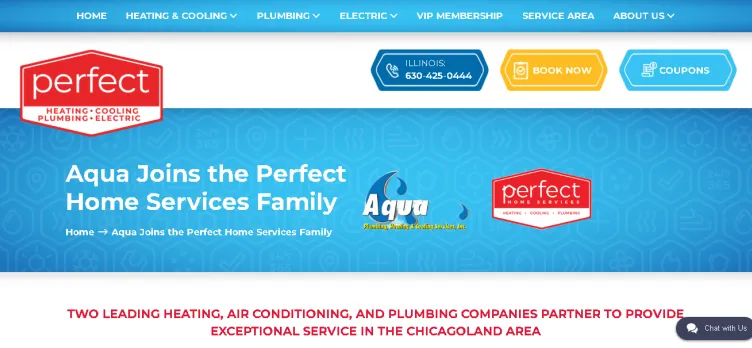 Screenshot Aqua Plumbing, Heating & Cooling Services