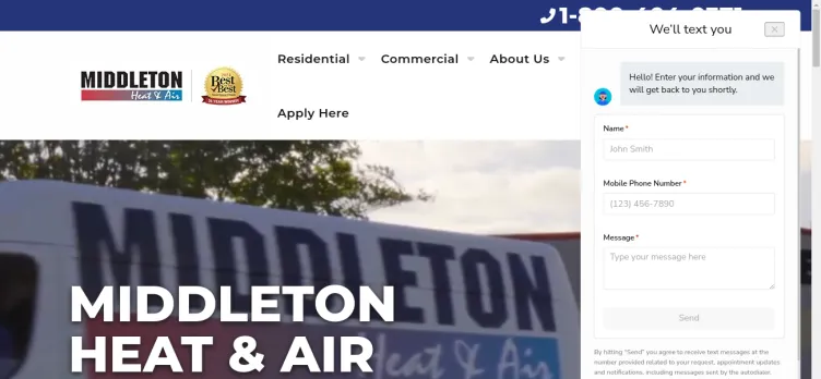 Screenshot Middleton Heat & Air