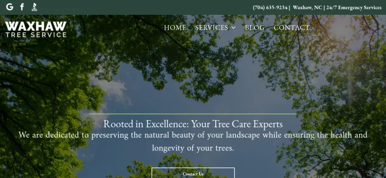Screenshot Waxhaw Tree Service