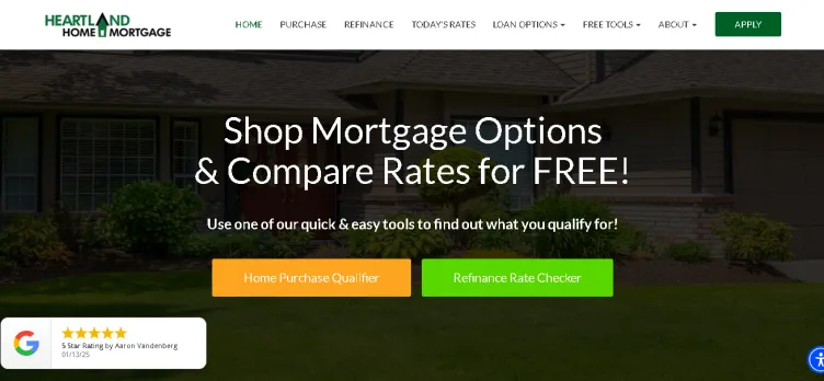 Screenshot Heartland Home Mortgage