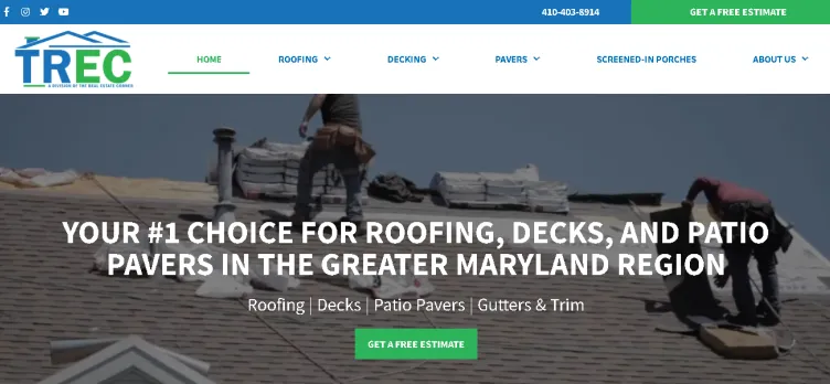 Screenshot TREC Roofing & Remodeling