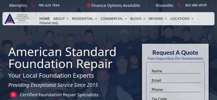 Screenshot American Standard Foundation Repair