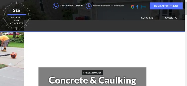 Screenshot SJS Caulking and Concrete