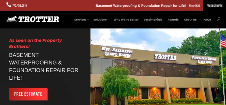 Screenshot Trotter Waterproofing & Foundation Repair Experts