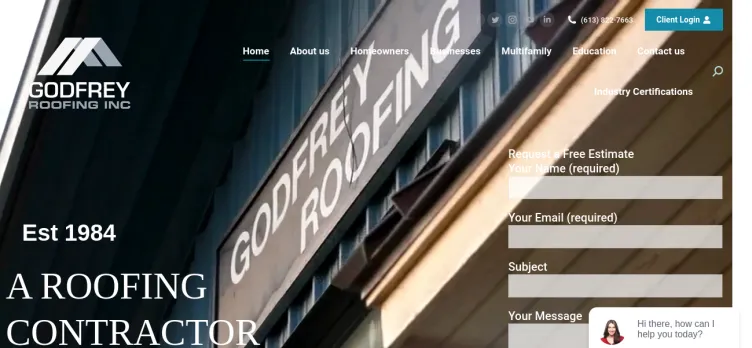 Screenshot Godfrey Roofing