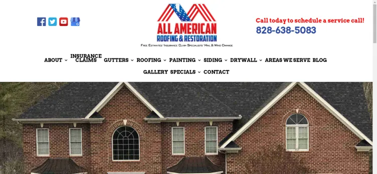 Screenshot All American Restoration & Roofing
