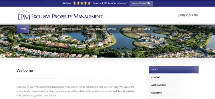 Screenshot Exclusive Property Management