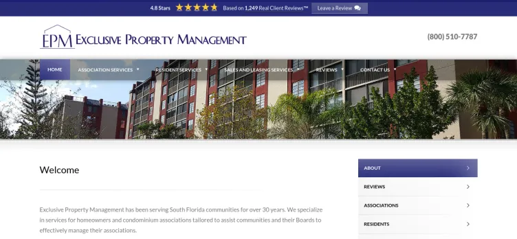 Screenshot Exclusive Property Management