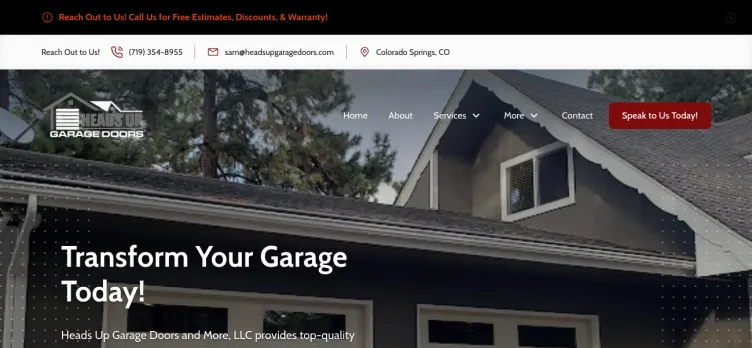 Screenshot Heads Up Garage Doors and More