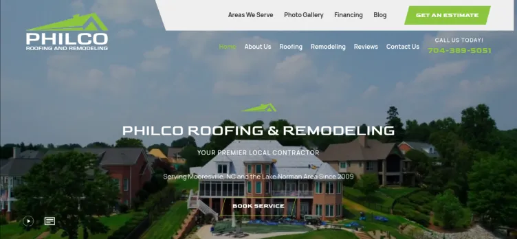 Screenshot Philco Roofing and Remodeling