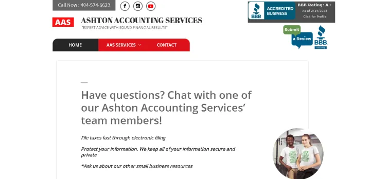 Screenshot Ashton Accounting Services