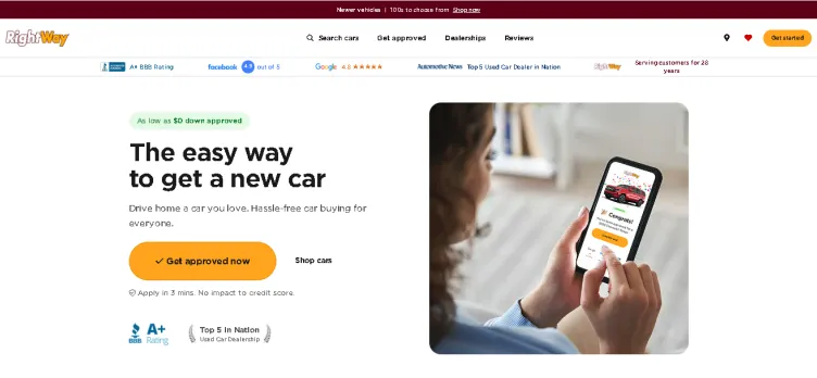 Screenshot Rightway Automotive Credit