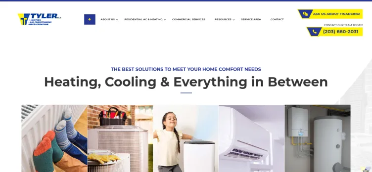 Screenshot Tyler Heating, Air Conditioning, Refrigeration