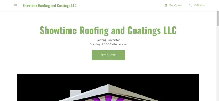 Screenshot Showtime Roofing & Coatings
