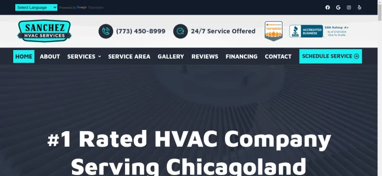 Screenshot Sanchez HVAC Services