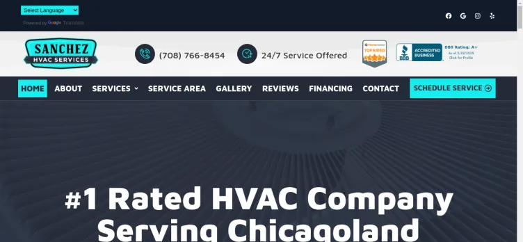 Screenshot Sanchez HVAC Services