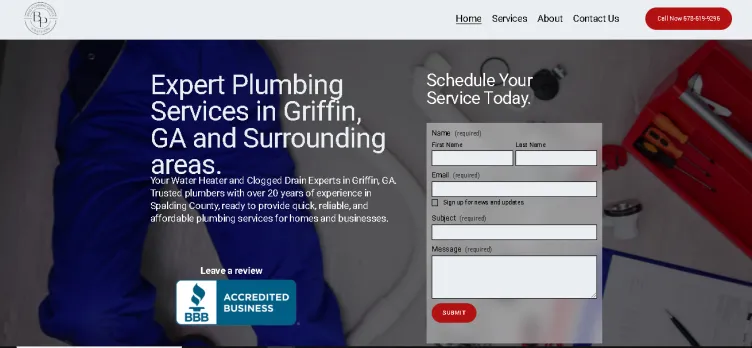 Screenshot Brad's Plumbing Services