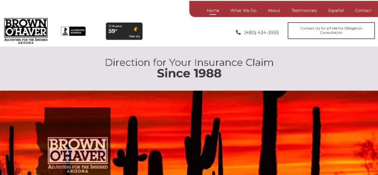 Screenshot Brown-O'Haver LLC | Public Adjusters