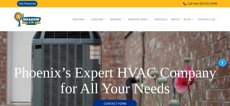 Screenshot Meadow Air Heating & Air Conditioning