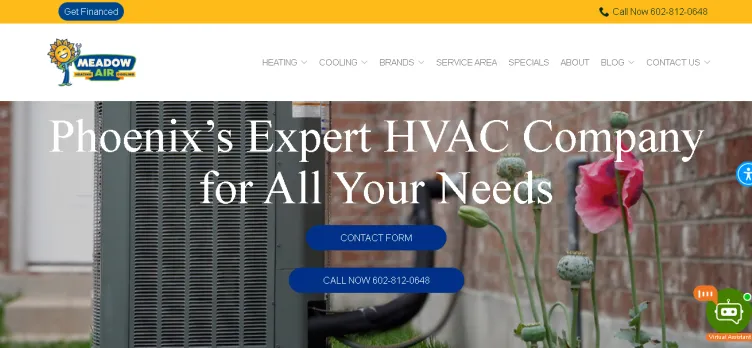 Screenshot Meadow Air Heating & Air Conditioning