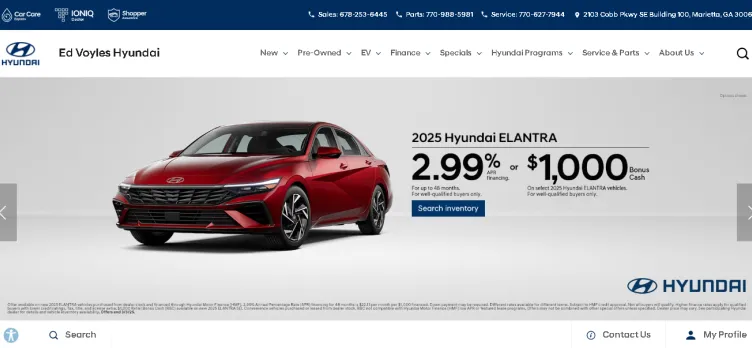 Screenshot Ed Voyles Hyundai - Atlanta