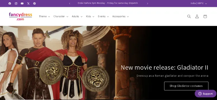 Screenshot Fancydress.com